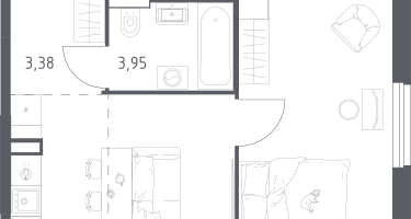 Студия, 36&nbsp;м²