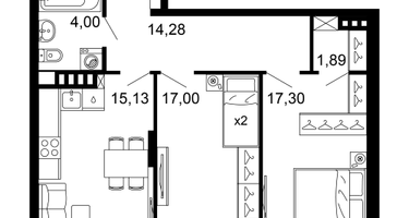 2-к. квартира, 70&nbsp;м²