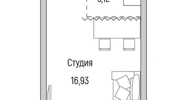 Студия, 34&nbsp;м²