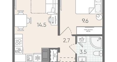 1-к. квартира, 32 м²