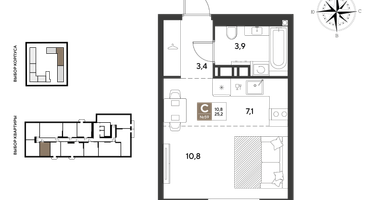 Студия, 25 м²