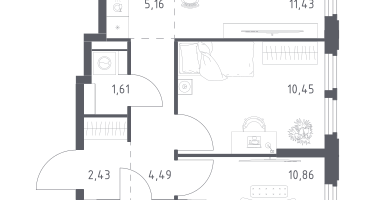 Студия, 50&nbsp;м²