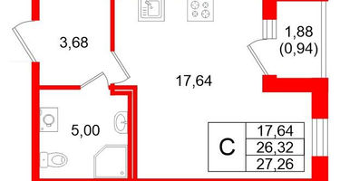 Студия, 27&nbsp;м²