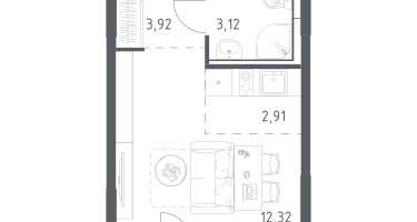 Студия, 22&nbsp;м²