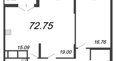 2-к. квартира, 72&nbsp;м²