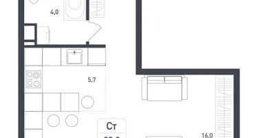 Студия, 29&nbsp;м²