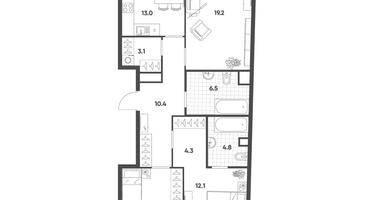 3-к. квартира, 85&nbsp;м²