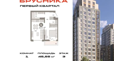 1-к. квартира, 45&nbsp;м²