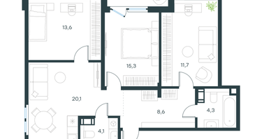 3-к. квартира, 79 м²
