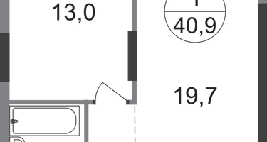 1-к. квартира, 40&nbsp;м²