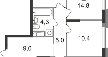 3-к. квартира, 77 м²