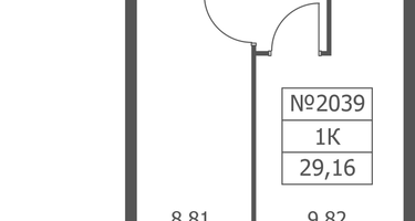 1-к. квартира, 29&nbsp;м²