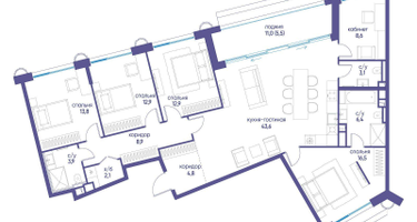 5-к. квартира, 142 м²
