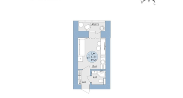 Студия, 19&nbsp;м²