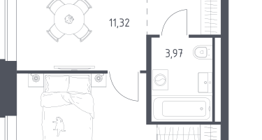 1-к. квартира, 32&nbsp;м²