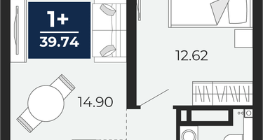 1-к. квартира, 36&nbsp;м²
