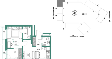 Студия, 51 м²