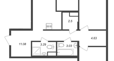 3-к. квартира, 75&nbsp;м²