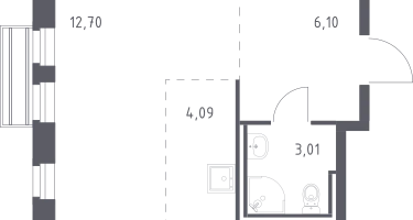 Студия, 25&nbsp;м²
