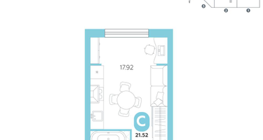 Студия, 21&nbsp;м²