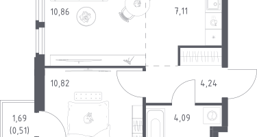 Студия, 37&nbsp;м²