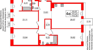 3-к. квартира, 111 м²