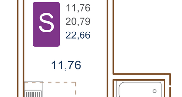 Студия, 22&nbsp;м²