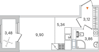 Студия, 23&nbsp;м²