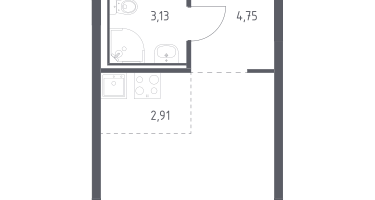 Студия, 23&nbsp;м²