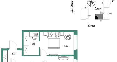 2-к. квартира, 46&nbsp;м²