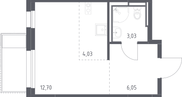 Студия, 25&nbsp;м²