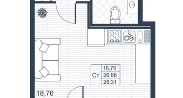 Студия, 26&nbsp;м²