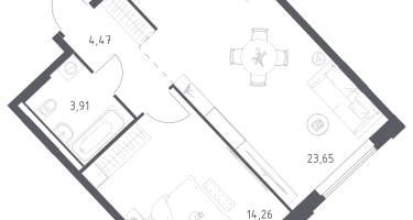 Студия, 46&nbsp;м²