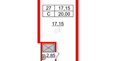 Студия, 20 м²