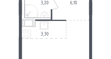 Студия, 26&nbsp;м²