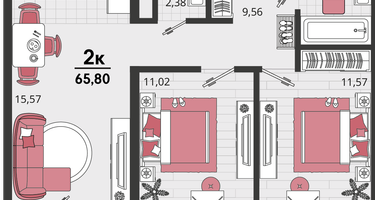 3-к. квартира, 65&nbsp;м²