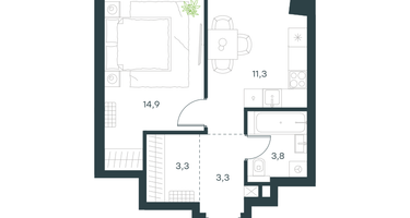 1-к. квартира, 36&nbsp;м²