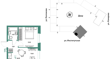 Студия, 34&nbsp;м²