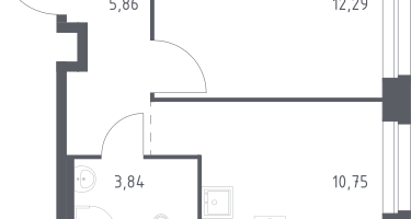 1-к. квартира, 32&nbsp;м²