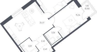 2-к. квартира, 69&nbsp;м²