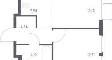 Студия, 34&nbsp;м²