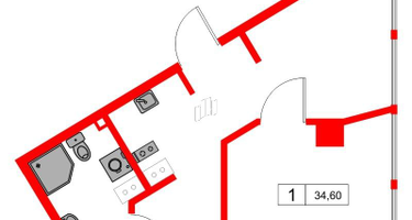 1-к. квартира, 34 м²