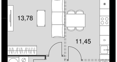 1-к. квартира, 36&nbsp;м²
