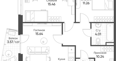 3-к. квартира, 65&nbsp;м²