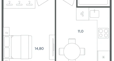 1-к. квартира, 37&nbsp;м²