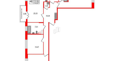 3-к. квартира, 109&nbsp;м²