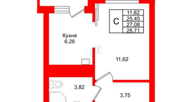 Студия, 27&nbsp;м²