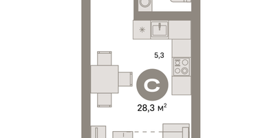 Студия, 28&nbsp;м²