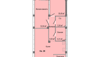 2-к. квартира, 68 м²