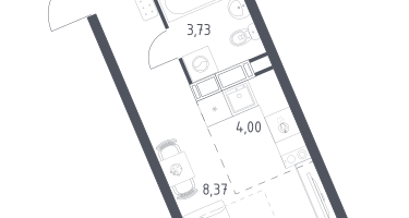 Студия, 22&nbsp;м²